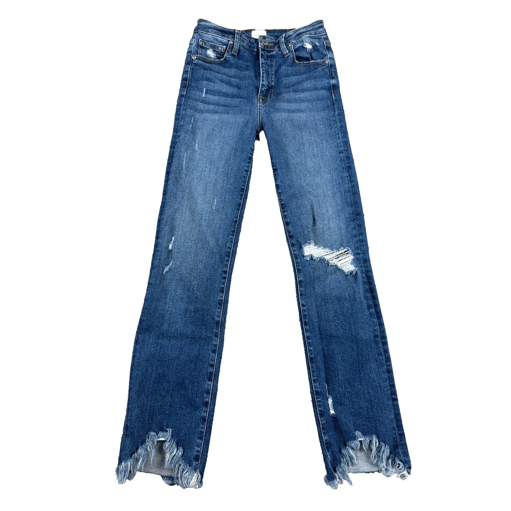Jonathan Simkhai Women's Jeans Size 25 Blue Distressed Raw Hem